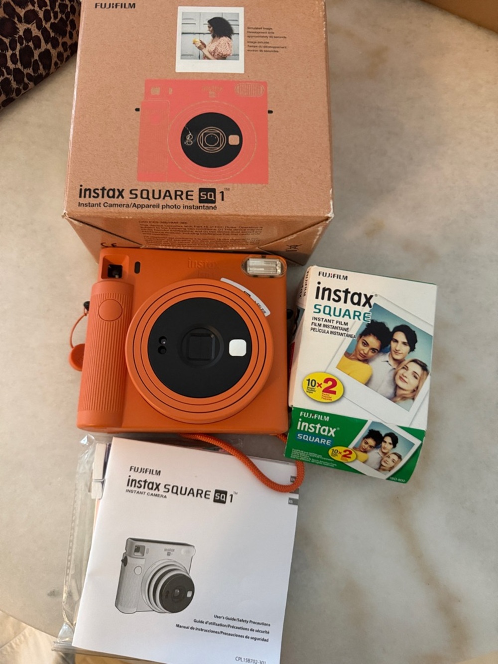 Fujifilm Instax Square SQ1 Instant Camera in Orange with Film Pack